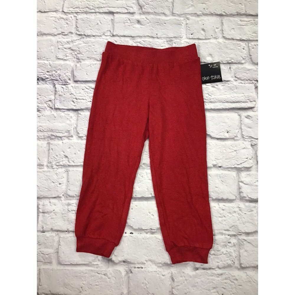 NEW OkieDokie Toddler Girls Red Size 2T Super Soft Jogger Style Pants